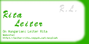 rita leiter business card